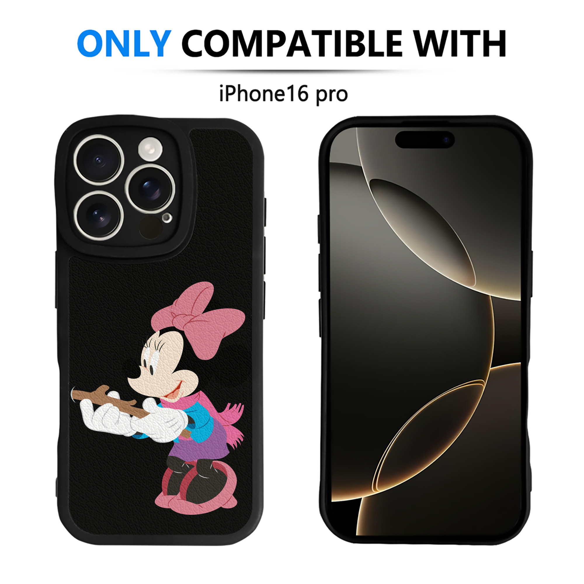 （画像用） ミッキーマウス Mickey Mouse 【iPhone 16シリーズ対応】シリコンスマホケース（レザー調） 材質：シリコン